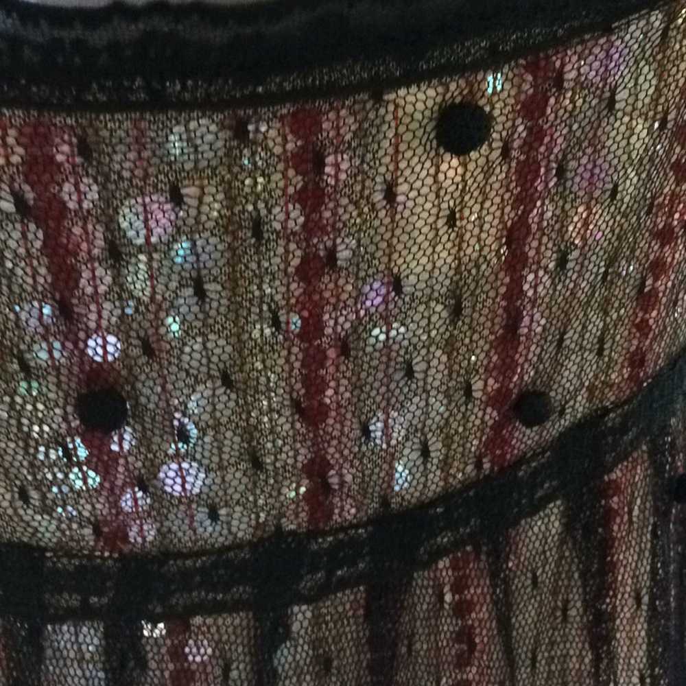 Designer Jorando Sequins W/ Mesh Overlay Dress - image 4